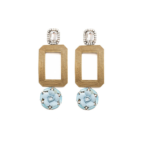 Σκουλαρίκια κρεμαστά Anastasia Dimitriadi χρυσό/γαλάζιο