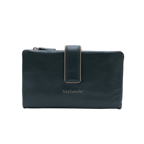 Δερμάτινο πορτοφόλι Guy Laroche 24316 μαύρο/πούρο
