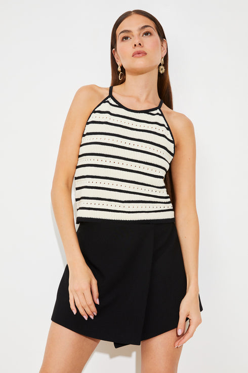 Τοπ πλεκτό Pany Suncoo Paris S25M01067 μπεζ/μαύρο