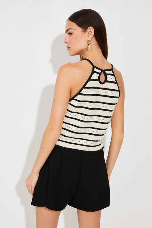 Τοπ πλεκτό Pany Suncoo Paris S25M01067 μπεζ/μαύρο