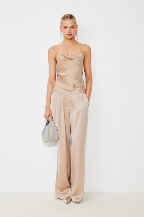 Παντελόνα σατέν Johan Suncoo Paris S25C04059 μπεζ
