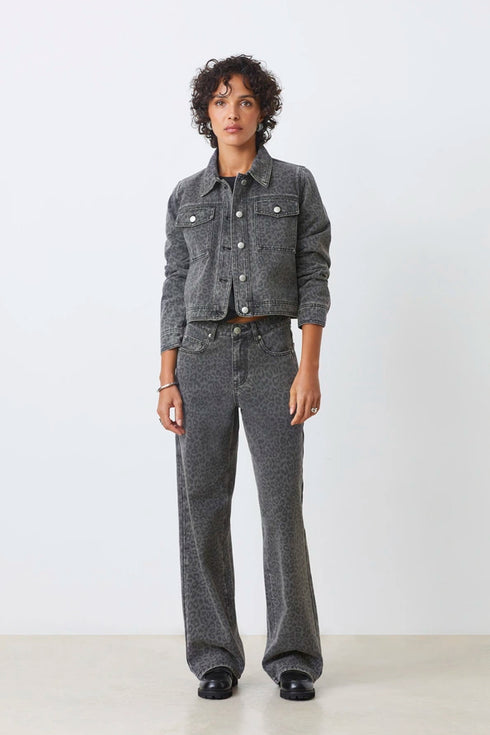 Παντελόνι τζιν Robin Suncoo Paris H25C13061 λεοπάρ γκρι