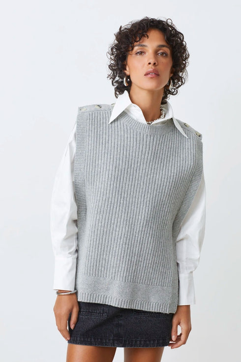 Γιλέκο πλεκτό Pacome Suncoo Paris H25M01328 γκρι