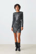 Φόρεμα μίνι μεταλλιζέ Coco Suncoo Paris H25C03028 γκρι/μαύρο