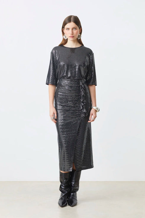 Τοπ μεταλλιζέ Maiween Suncoo Paris H25C08339 γκρι/μαύρο