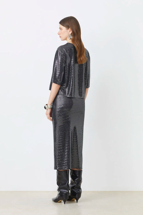 Τοπ μεταλλιζέ Maiween Suncoo Paris H25C08339 γκρι/μαύρο