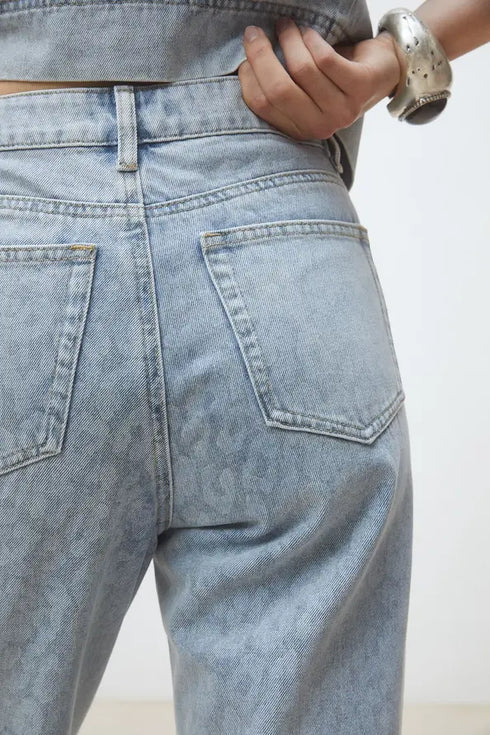 Παντελόνι Ritchy Suncoo Paris S26C13312 γαλάζιο λέοπαρ