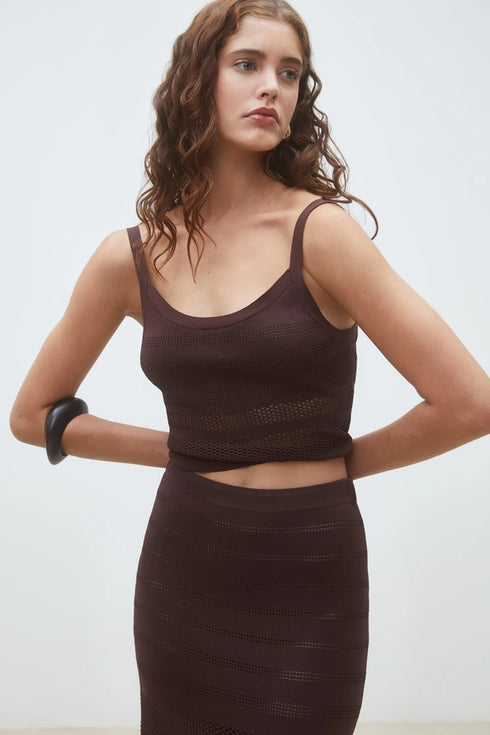 Φούστα πλεκτή Fiesta Suncoo Paris S26M05255 καφέ