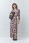 Φόρεμα maxi Clive Suncoo Paris H26C03340 μπεζ/καφέ