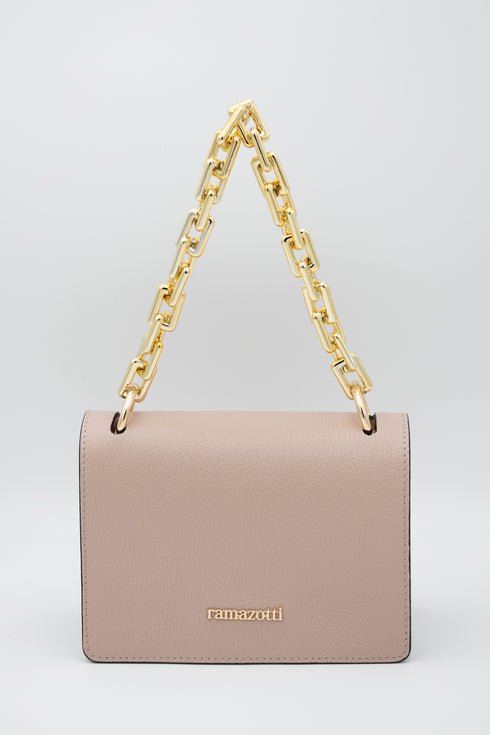 Τσάντα ώμου/χιαστί δερμάτινη Ramazotti Rosa 01050544 μπεζ/nude