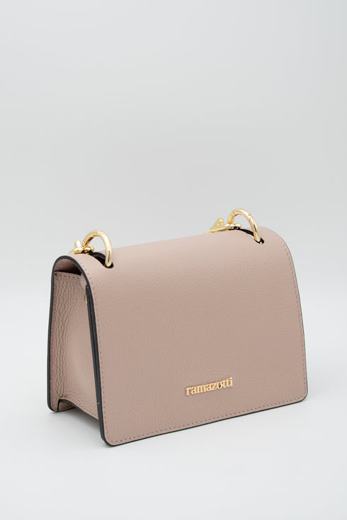 Τσάντα ώμου/χιαστί δερμάτινη Ramazotti Rosa 01050544 μπεζ/nude