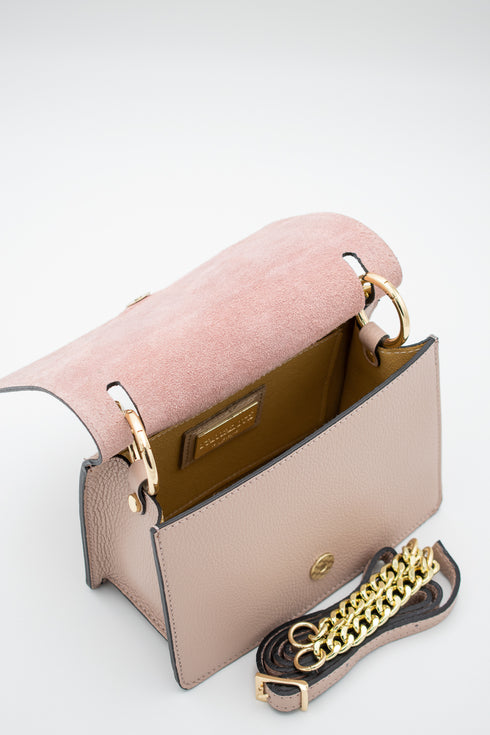 Τσάντα ώμου/χιαστί δερμάτινη Ramazotti Rosa 01050544 μπεζ/nude