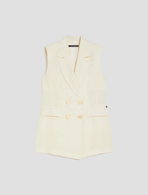 Γιλέκο λινό Cris Penny Black 1151025302001 εκρού