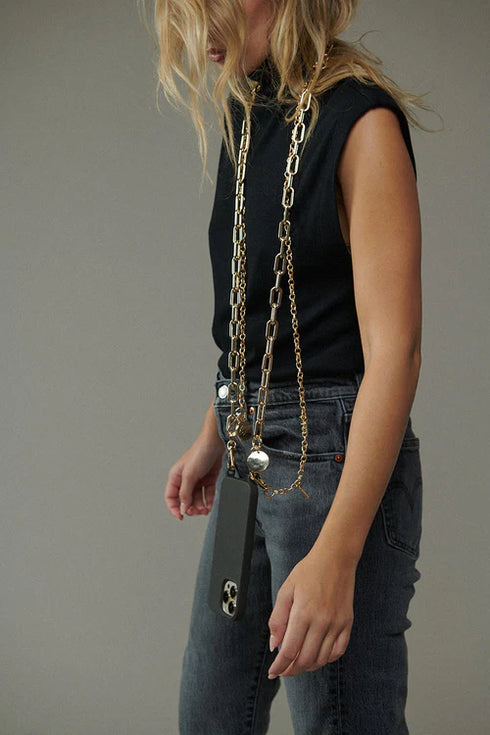 Αλυσίδα-κολιέ κινητού La Coque Francaise LE304690 χρυσό