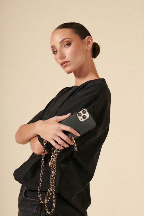 Αλυσίδα-κολιέ κινητού La Coque Francaise LE304697 μαύρο