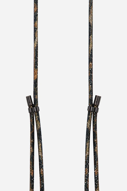 Αλυσίδα-κολιέ κινητού La Coque Francaise LE314770 μαύρο λέοπαρ