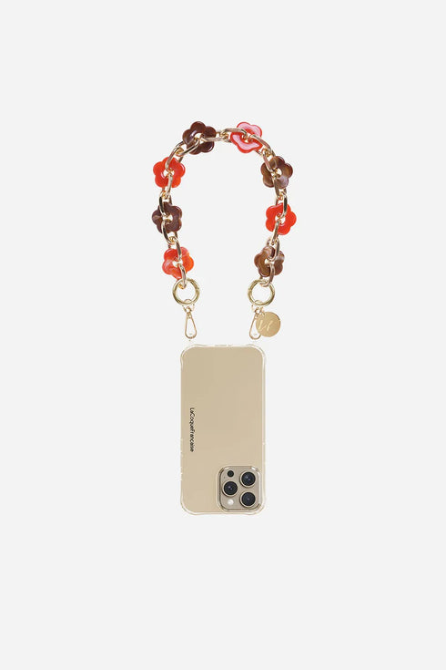 Αλυσίδα-κολιέ κινητού La Coque Francaise LE318669 καφέ/πορτοκαλί