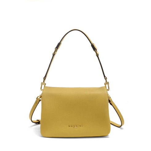 Τσάντα ώμου/χιαστί δέρμα Bice Media Nannini 18655 κίτρινο