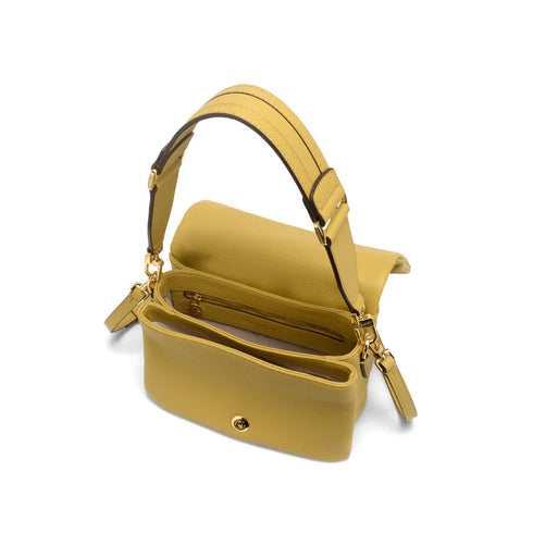 Τσάντα ώμου/χιαστί δέρμα Bice Media Nannini 18655 κίτρινο