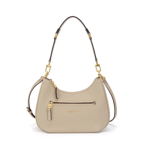 Τσάντα ώμου/χιαστί δέρμα Bice Media Nannini 18712 μπεζ