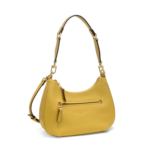 Τσάντα ώμου/χιαστί δέρμα Bice Media Nannini 18712 κίτρινο