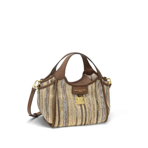 Τσάντα tote/χιαστί Siria-G Nannini 19402 μπεζ/καφέ
