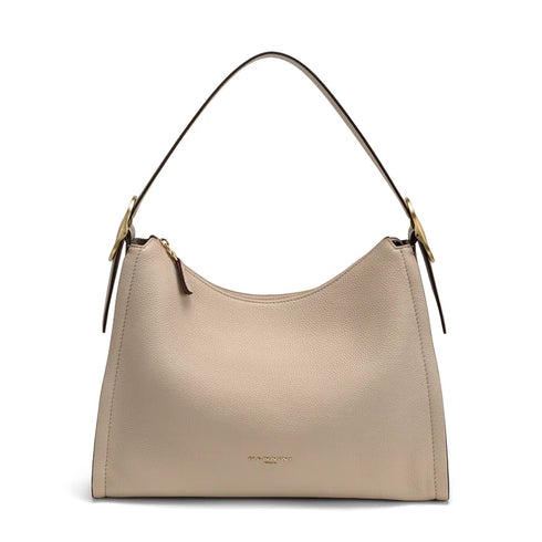 Τσάντα ώμου δέρμα Greta Nannini 19405 μπεζ