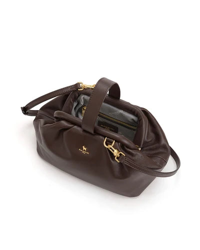 Τσάντα tote/χιαστί δέρμα Carmela Nannini 19592 καφέ