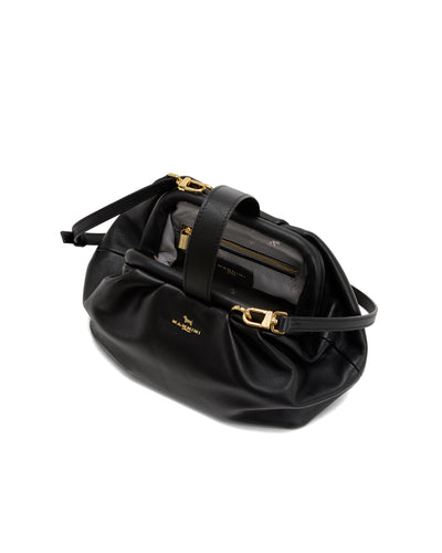 Τσάντα tote/χιαστί δέρμα Carmela Nannini 19592 μαύρο