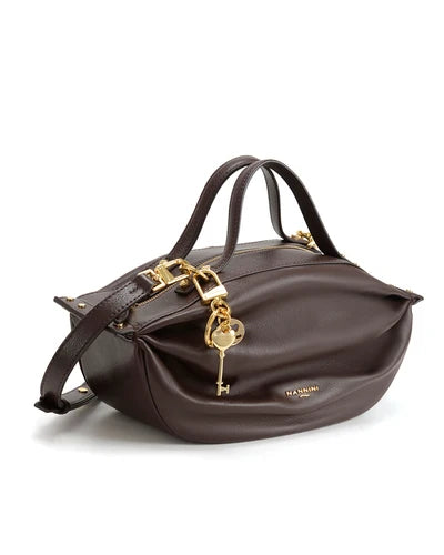 Τσάντα tote/χιαστί δέρμα Camilla Moggy Nannini 19610 καφέ