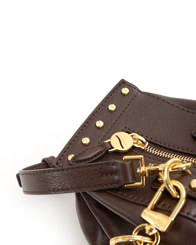 Τσάντα tote/χιαστί δέρμα Camilla Moggy Nannini 19610 καφέ