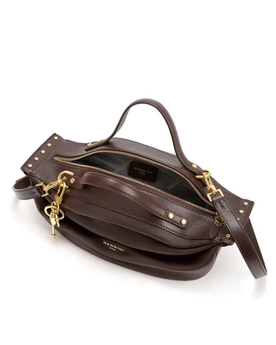 Τσάντα tote/χιαστί δέρμα Camilla Moggy Nannini 19610 καφέ
