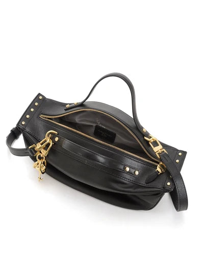 Τσάντα tote/χιαστί δέρμα Camilla Moggy Nannini 19610 μαύρο