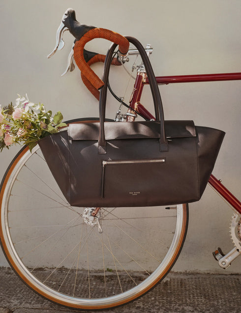 Τσάντα ώμου δερμάτινη Toniie Ted Baker 285564-brn-choc