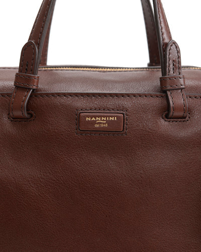Τσάντα tote/χιαστί δέρμα Celebrity Nannini 22724 καφέ
