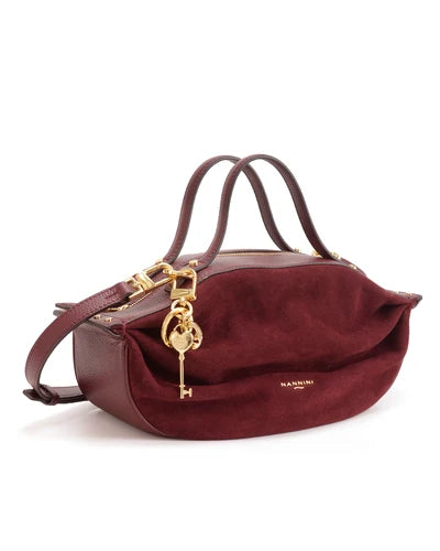 Τσάντα tote/χιαστί δέρμα Camilla Suede Nannini 21332 μπορντό