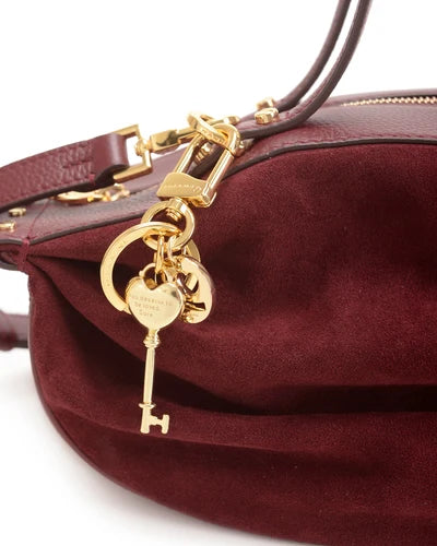 Τσάντα tote/χιαστί δέρμα Camilla Suede Nannini 21332 μπορντό