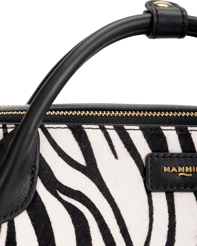 Τσάντα tote/χιαστί δέρμα Joanna Nannini 21881 μαύρο