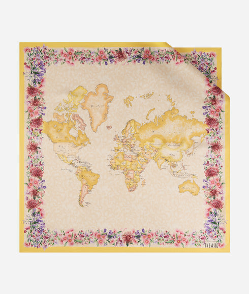 Φουλάρι μεταξωτό 90x90 cm Alviero Martini 1a Classe KF121-1819-0465 κίτρινο