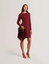 Φόρεμα μίνι Nalree Ted Baker 281881-maroon