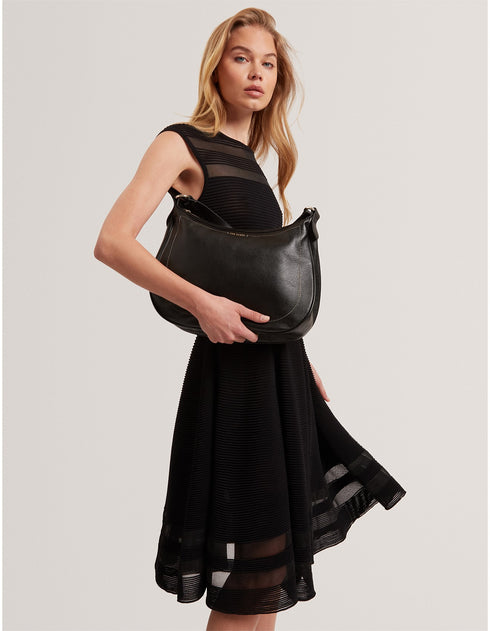 Τσάντα ώμου/χιαστί δερμάτινη Lyshia Ted Baker 281397 μαύρο