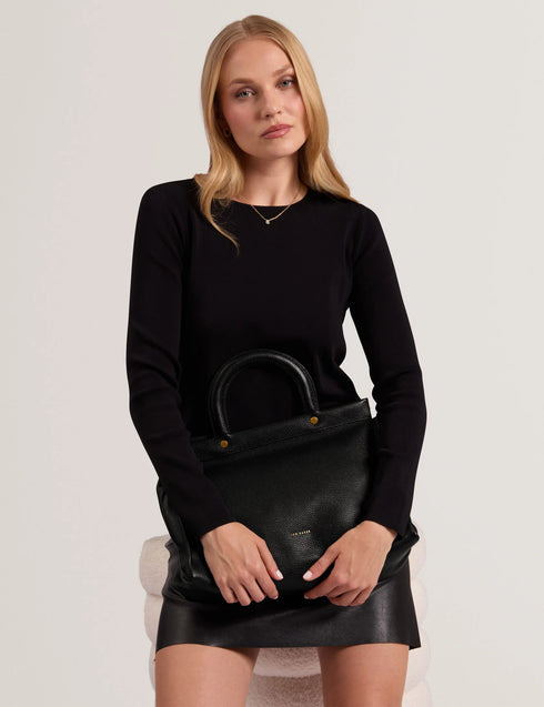 Τσάντα tote/χιαστί δερμάτινη Rettia Large Ted Baker 285935-black