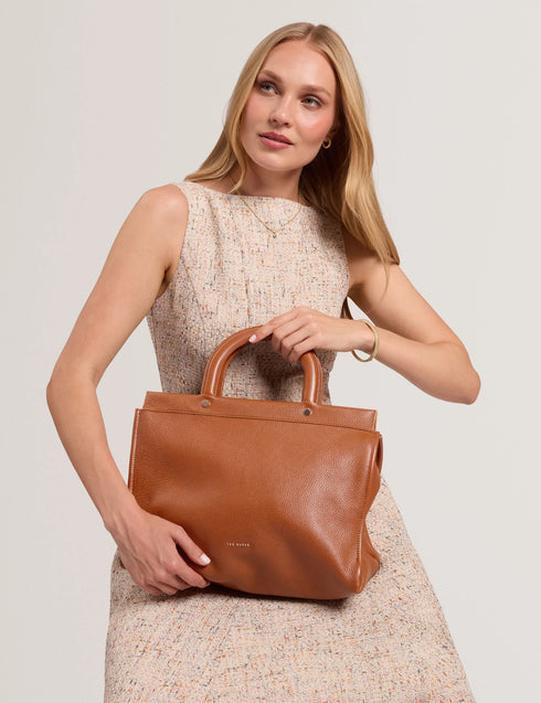 Τσάντα tote/χιαστί δερμάτινη Rettia Large Ted Baker 285935-tan