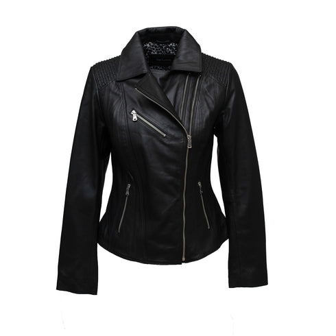Γυναικείο Δερμάτινο τζάκετ μεσάτο Guy Laroche 419-01 μαύρο