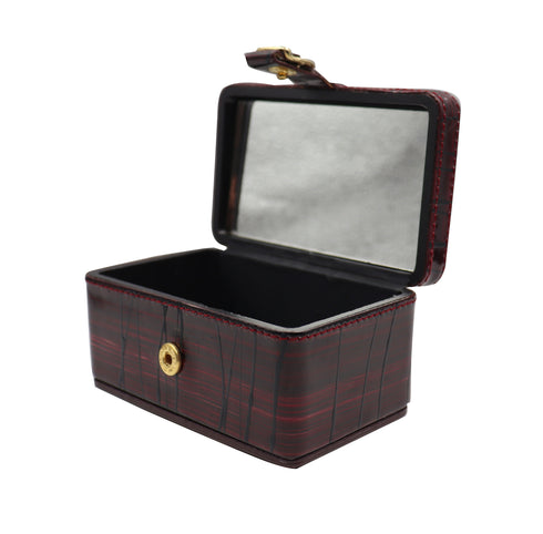 Μπιζουτιέρα μικρή δερμάτινη Emipel μπορντό