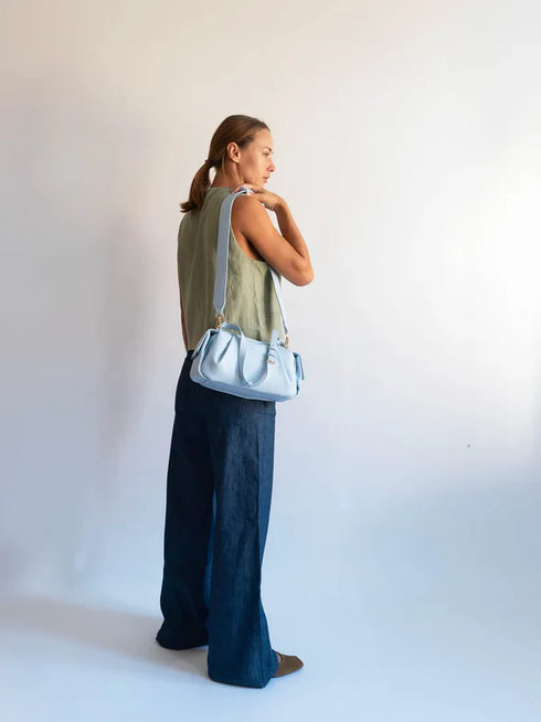 Τσάντα ώμου/χιαστί HVISK Vegan 2501-096-010000 γαλάζιο