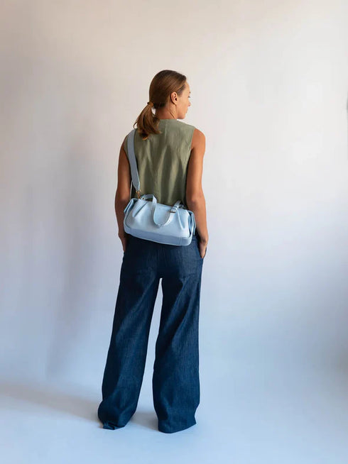 Τσάντα ώμου/χιαστί HVISK Vegan 2501-096-010000 γαλάζιο