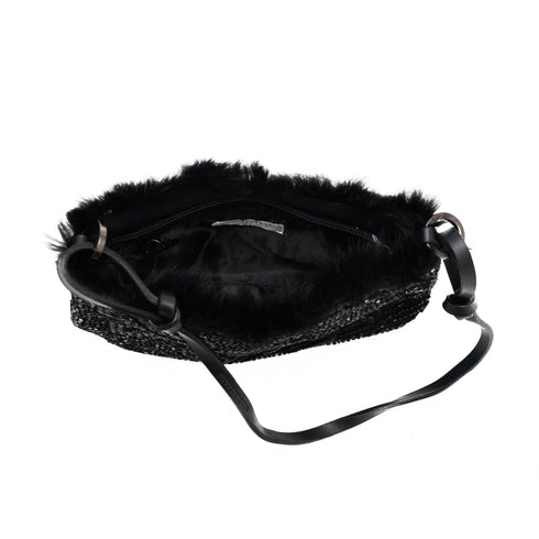 Βραδινό τσαντάκι Roccobarocco ROBS35502 μαύρο