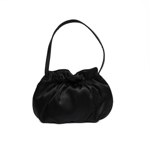 Βραδινό τσαντάκι ύφασμα-παγιέτα Drap μαύρο