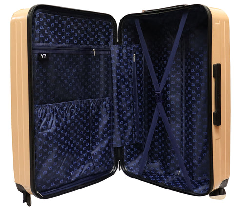 Βαλίτσα Μεσαία 62x38x24cm Y Not? VER-23002 μπεζ